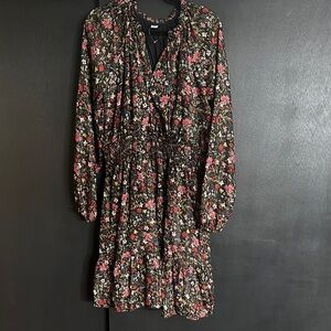 Old Navy Floral Long Sleeve Dress - Black and Red